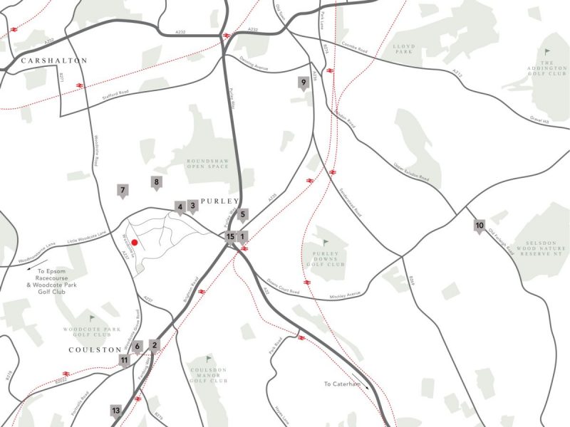Purley location map