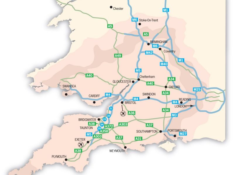 Southeast UK map